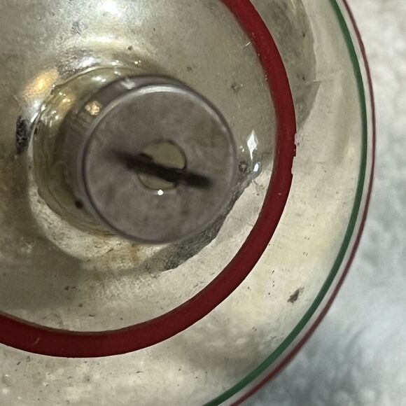 Vintage 1950’s Mercury Glass & Striped Ornament**U.S.A.**3.5”H** - Picture 6 of 9